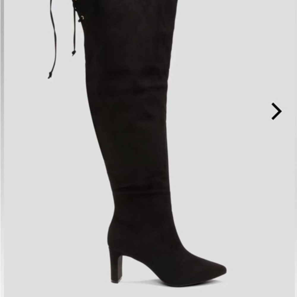 FTF Nadia x Suidi faux suede thigh-high boots size 8